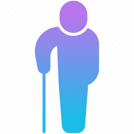 Old, blue, man, with, walking, stick, avatar icon - Download on Iconfinder