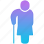 old, woman, blue, walking, stick, avatar, business, arrow, format 