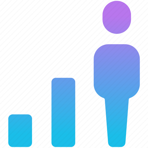 Person, performance, blue, chart, persons, avatar, business icon - Download on Iconfinder