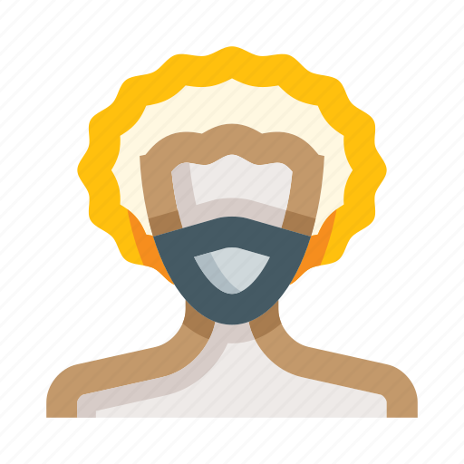 Man, face mask, masked, coronavirus, person, virus protection, afro icon - Download on Iconfinder