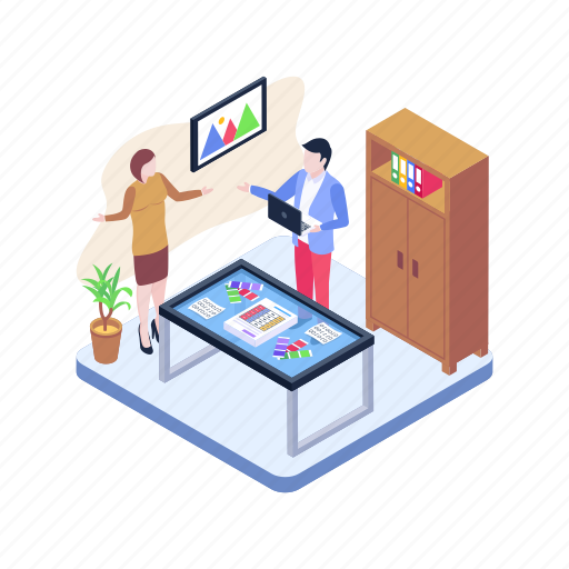 Office discussion, work discussion, business discussion, corporate discussion, work talk illustration - Download on Iconfinder