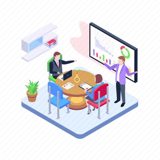 Office discussion, office meeting, project meeting, business meeting, corporate meeting illustration - Download on Iconfinder