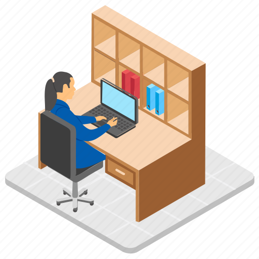 Businesswoman, duty time, female advisor, work assignment, workplace icon - Download on Iconfinder