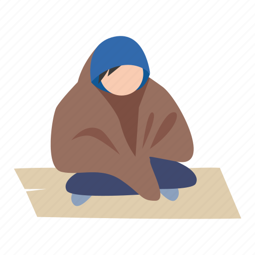 Beggar, bum, grungy, homeless, pauper, sitting, street icon - Download on Iconfinder