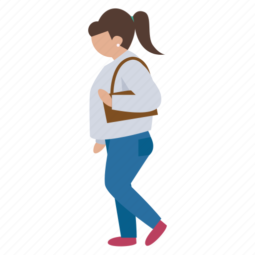 Fat, female, lady, obese, person, walking, woman icon - Download on Iconfinder