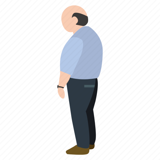 Dude, fat, old, person, street, waiting, bald icon - Download on Iconfinder