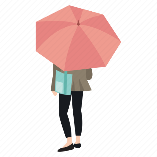 Rain, rainy, standing, street, umbrella, waiting, woman icon - Download on Iconfinder
