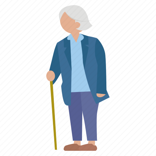 Elder person, female, lady, old, old lady, old person, old woman icon - Download on Iconfinder