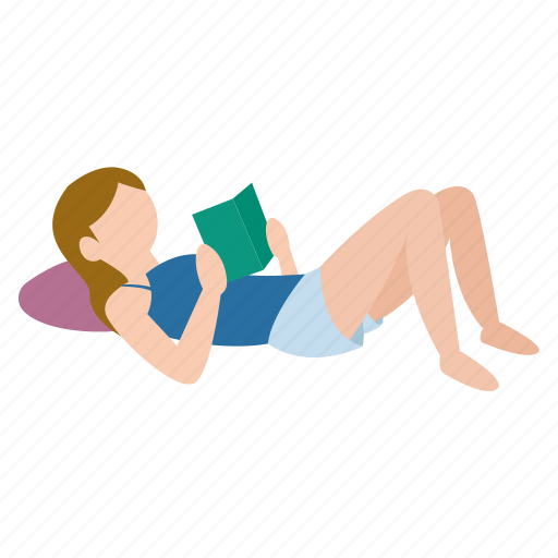Book, park, person, reader, reading, recumbent icon - Download on Iconfinder