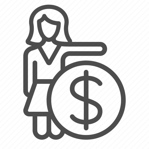 Banker, businesswoman, coin, dollar, money, politician, woman icon - Download on Iconfinder
