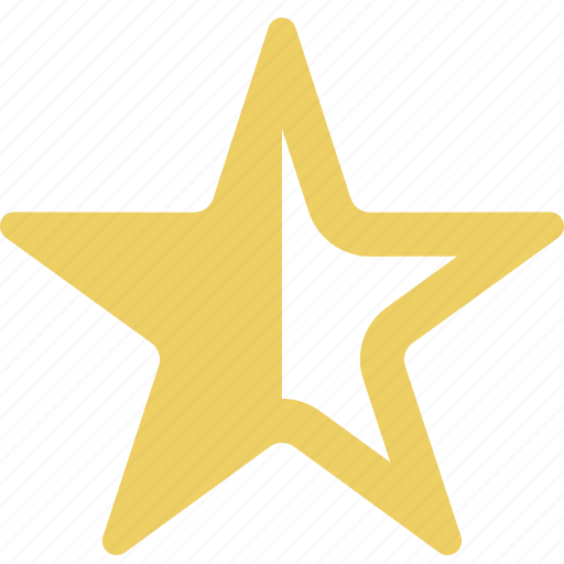 Star, sharp, half, stroke, award, rating icon - Download on Iconfinder