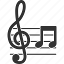 clef, melody, music note, musical notation, song, symphony, treble key