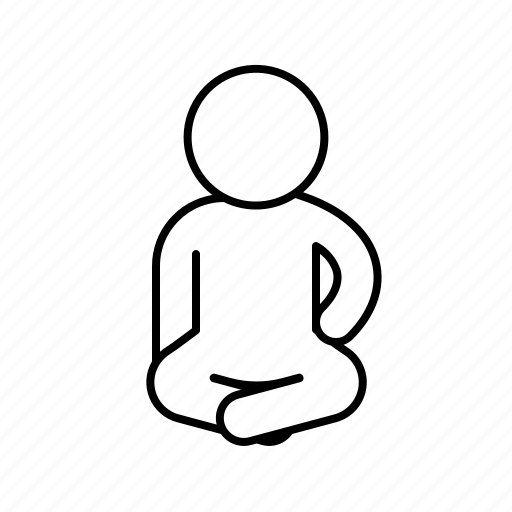 Cross legged, seated, person, waiting, criss cross, zen, pose icon - Download on Iconfinder