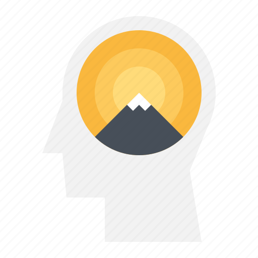 Head, human, mind, mountain, optimism, success, thinking icon - Download on Iconfinder