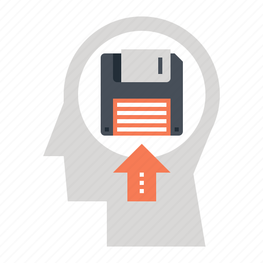 Floppy, head, human, memory, mind, save, thinking icon - Download on Iconfinder