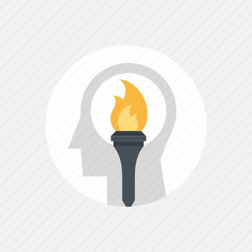Head, human, mind, motivation, success, thinking, torch icon - Download on Iconfinder