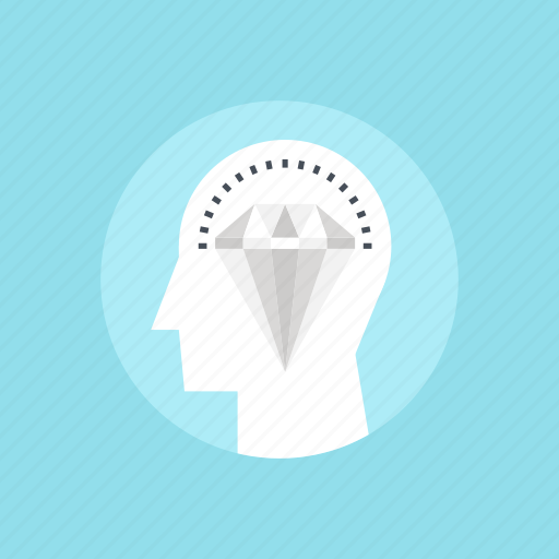 Diamond, gem, head, human, mind, perfection, thinking icon - Download on Iconfinder