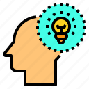 brain, head, human, innovation, light, mind, thinking
