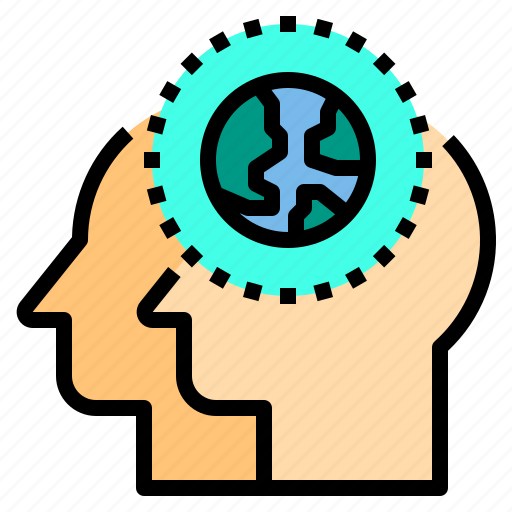Brain, couple, head, human, mind, thinking, world icon - Download on Iconfinder