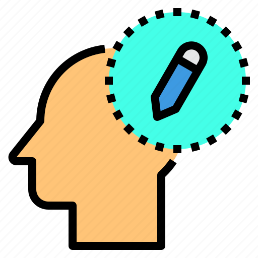 Brain, head, human, mind, thinking, write icon - Download on Iconfinder