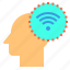 brain, communication, head, human, mind, thinking, wifi 