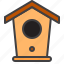 birdhouse, bird, box, roof 