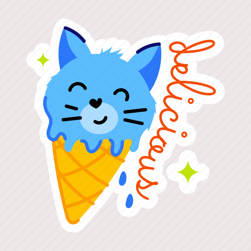 Delicious dessert, cat cone, ice cream, frozen dessert, cat face icon - Download on Iconfinder