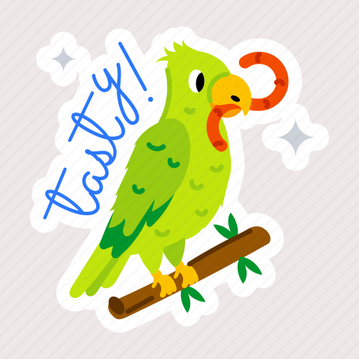 Parrot worm, parrot eating, parrot pet, cute bird, bird eating icon - Download on Iconfinder