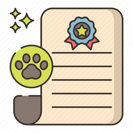 Pet, certificate, document, award icon - Download on Iconfinder