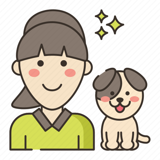Pet, owner, female, woman, dog icon - Download on Iconfinder