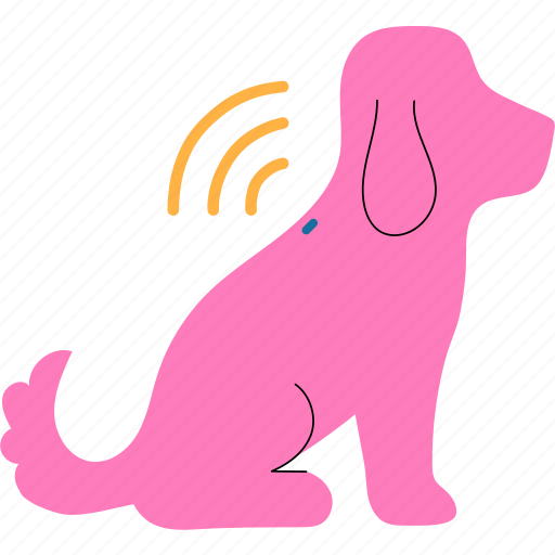 Dog, microchip, track, id, information, owner, signal icon - Download on Iconfinder