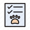 sheet, report, pet, checklist, document