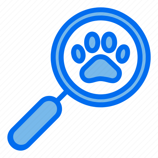 Search, magnify, paw, find, pet icon - Download on Iconfinder