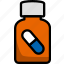 line, outline, pill, bottle, drug, medical, thick 