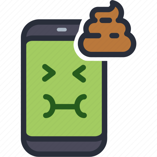Bad, emotion, phone, content, turd, nauseous, green icon - Download on Iconfinder