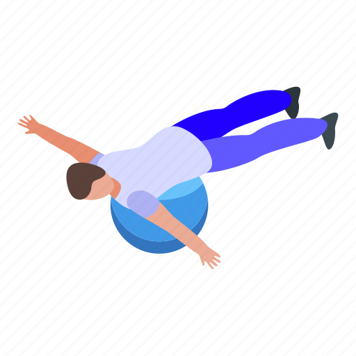 Physical, therapist, ball, training, isometric icon - Download on Iconfinder