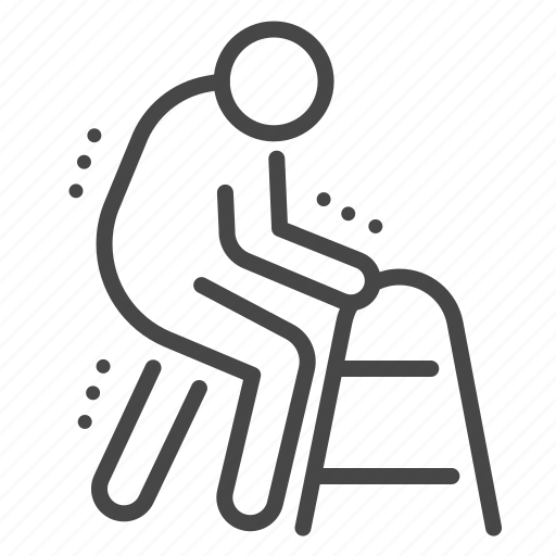 Man, physical, recovery, senior, therapy, walker, walking icon - Download on Iconfinder