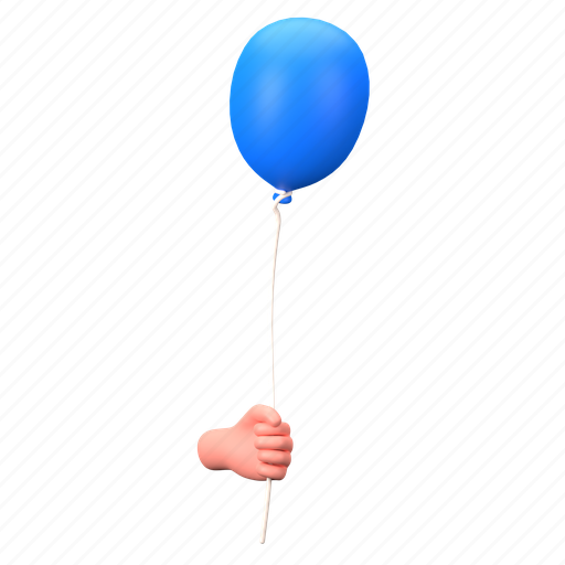 Hold balloon, ballon, play, decoration, celebration, hobby, hand gesture 3D illustration - Download on Iconfinder