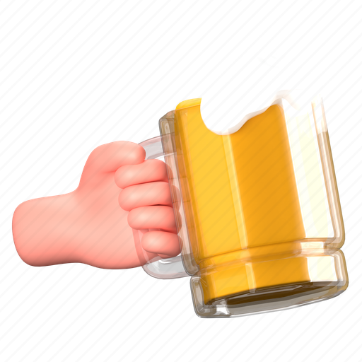 Beer, drink, alcohol, beverage, mug, restaurant, cafe 3D illustration - Download on Iconfinder