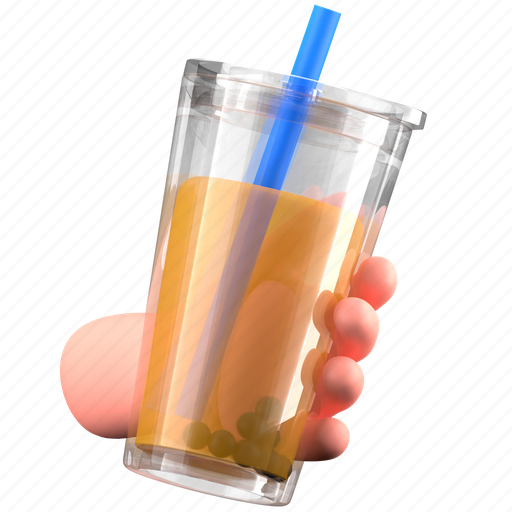 Boba, drink, tea, beverage, cup, restaurant, cafe 3D illustration - Download on Iconfinder
