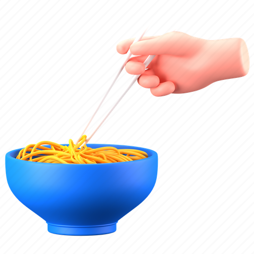 Chopstick, noodle, food, eat, bowl, restaurant, cafe 3D illustration - Download on Iconfinder