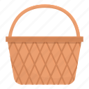 wooden, basket, natural