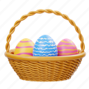 egg, basket, picnic, easter, holiday, decoration, celebration