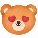 bear, in love, love, expression, emotional, teddy bear, cute, character, kawaii