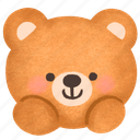 bear, happy, smile, shy, expression, emotional, teddy bear, cute, kawaii