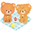 bear, couple, holiday, dating, teddy bear, cute, picnic, outdoor, kawaii 