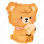 bear, bread, eating, meal, breakfast, teddy bear, cute, character, kawaii 