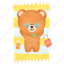 bear, sunbathing, holiday, summer, vacation, teddy bear, cute, kawaii, outdoor 