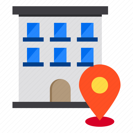 Building, location, locations, map, pin icon - Download on Iconfinder