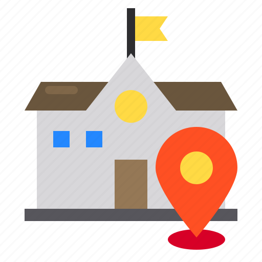 Location, locations, map, pin, school icon - Download on Iconfinder